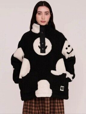 NWT! Lazy Oaf Happy Sad Polka Fleece. Size S. MAKE OFFER!!